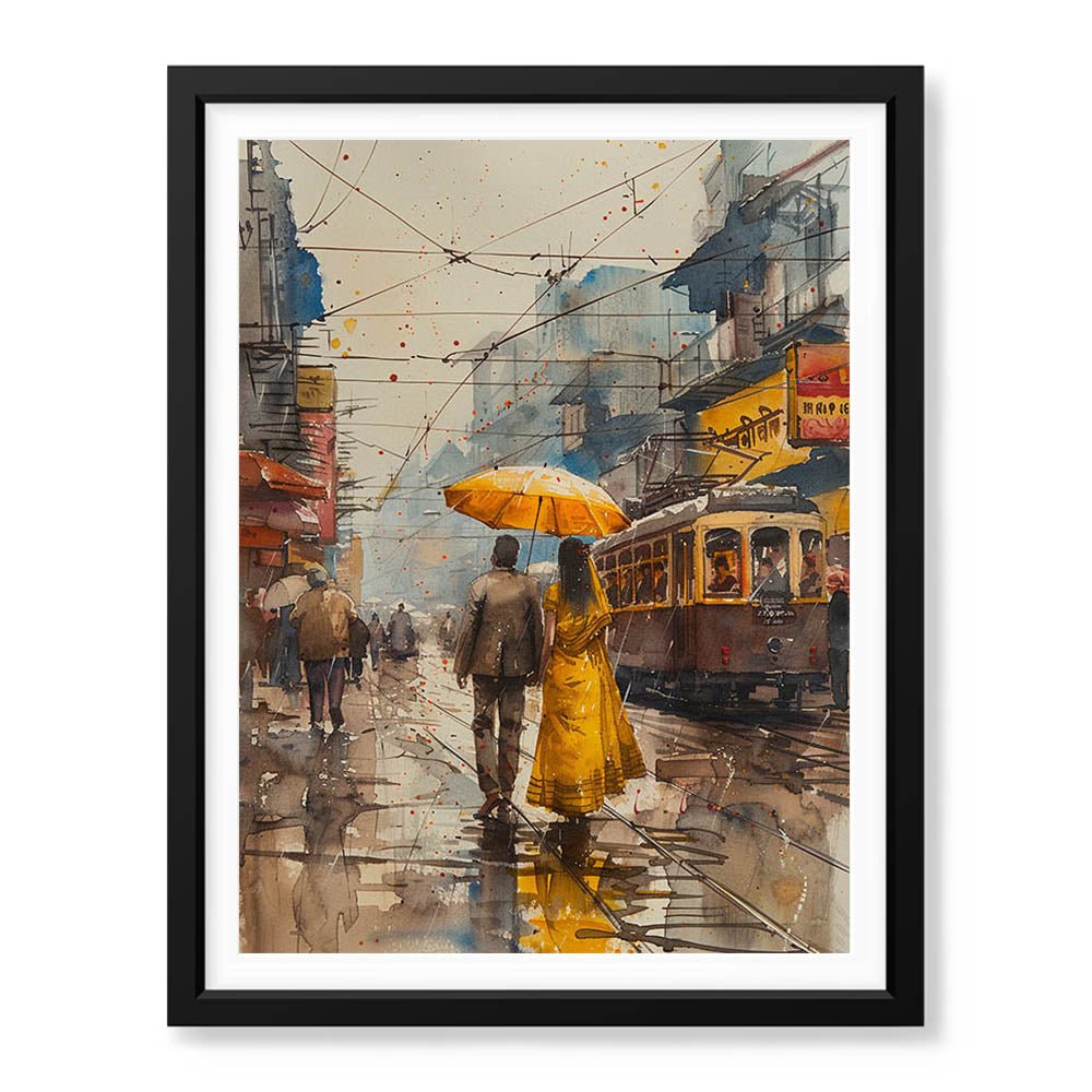 Beautiful Couple Walking In Rainy Weather