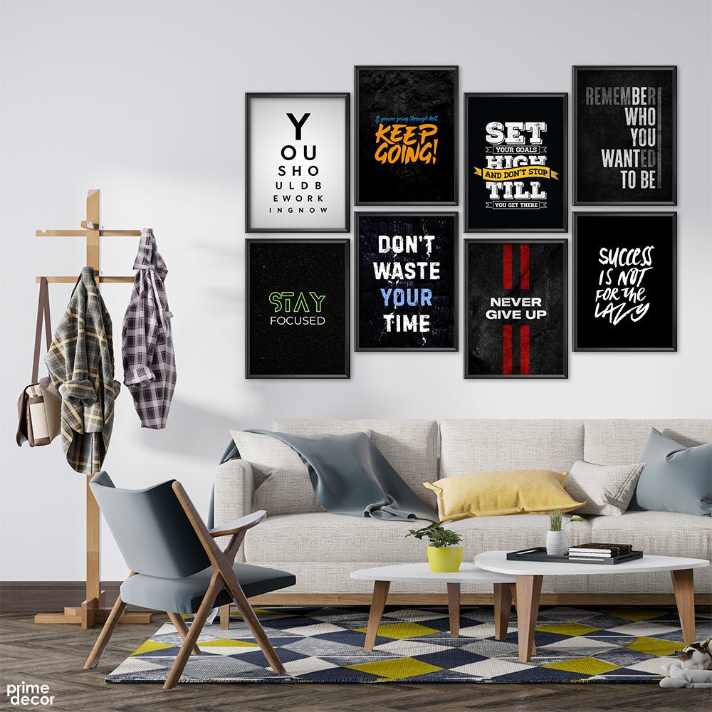 Motivational Mix Vol-8 (8 Panel) Office Wall Art