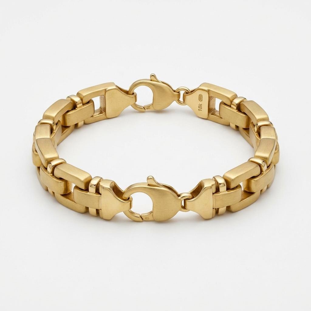 Bold Gold Link Chain Bracelet - Mens
