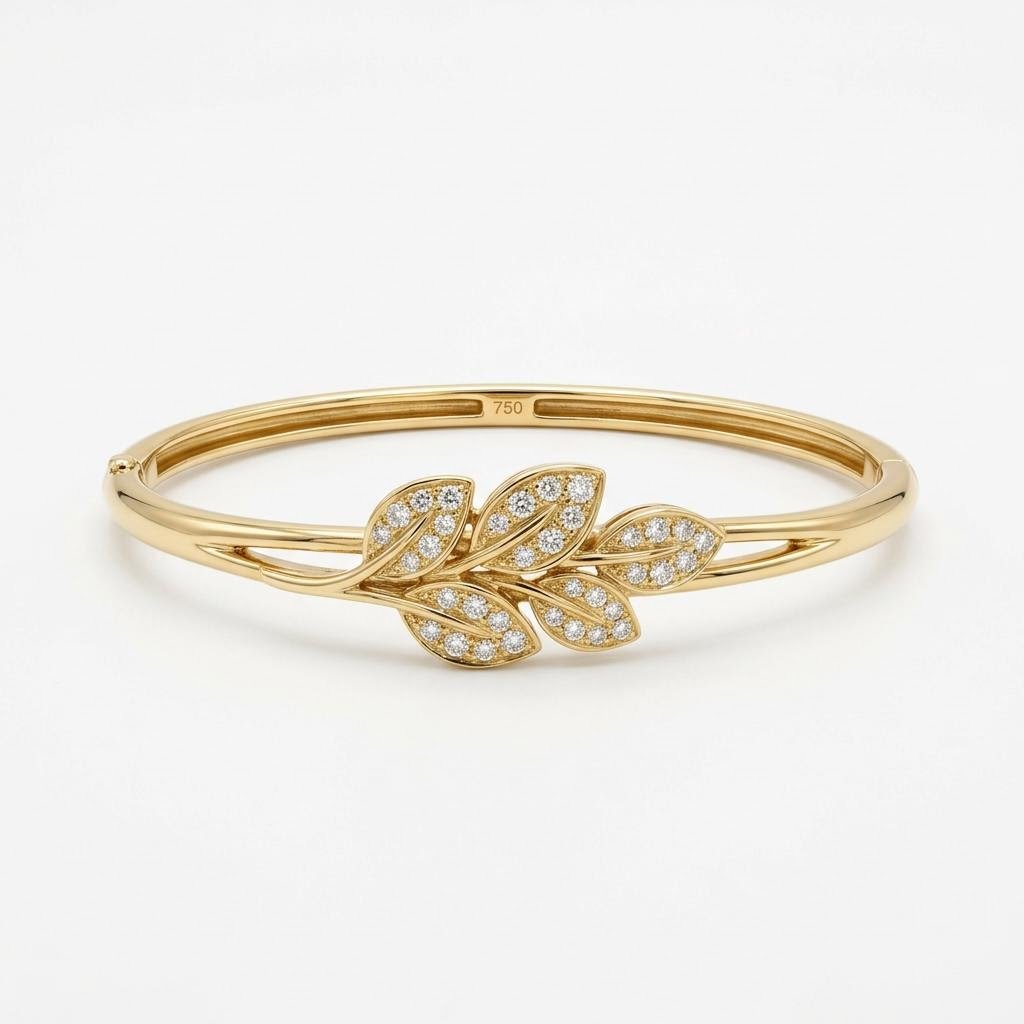 Bunchberry Diamond Accent Oval Bangle