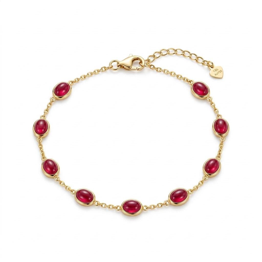 Cabochon Ruby By The Yard Bracelet