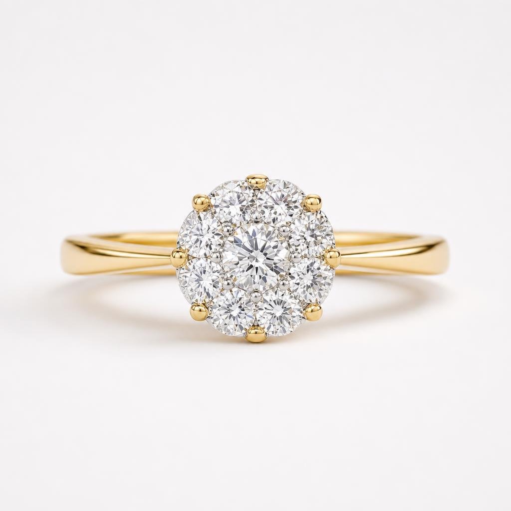 Cluster Diamond, Solitaire Ring