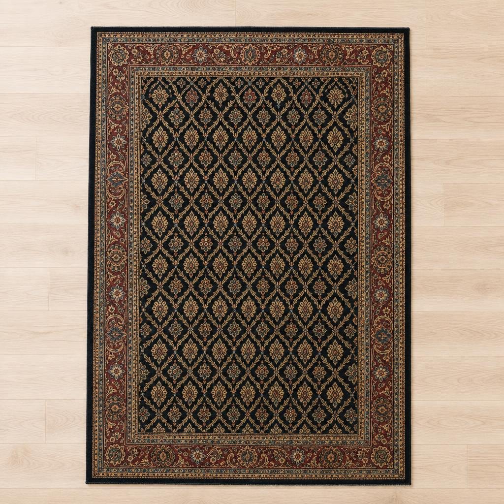 Black Herati Rug 4' 9 x 6' 4