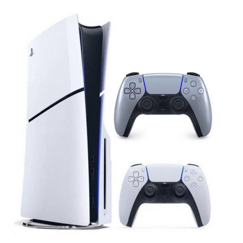 PlayStation 5 Slim - E Chassis Disc Console + DualSense Controller - Sterling Silver
