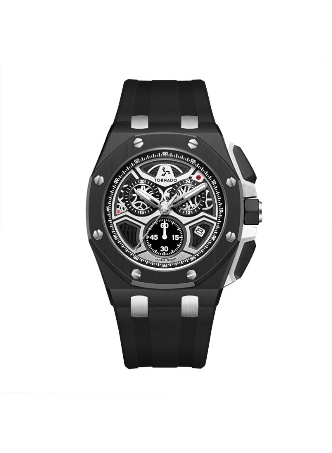 Tornado Men's Chronograph Black Dial Watch - T25103-BSBB