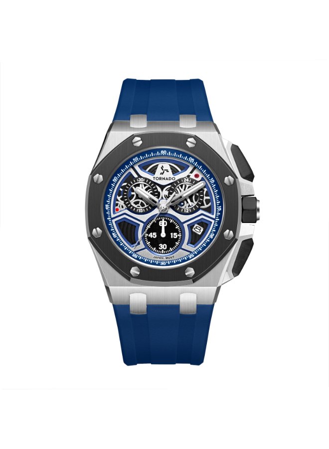 Tornado Lumina ChronospherE Men's Chronograph Blue Dial Watch - T25103-SSLLB