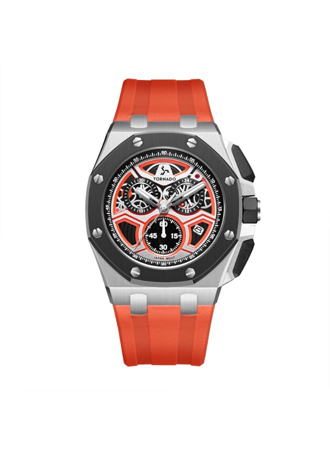 Tornado Lumina ChronospherE Men's Chronograph Red Dial Watch - T25103-SSRRB